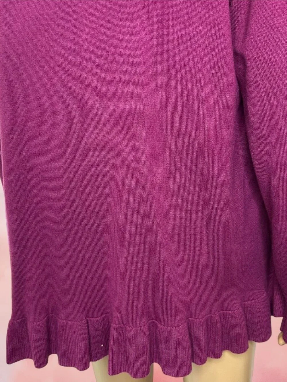 Joan Rivers Matching Set Cardigan Sweater-Tank Top Knit Size L Stretch Burgundy